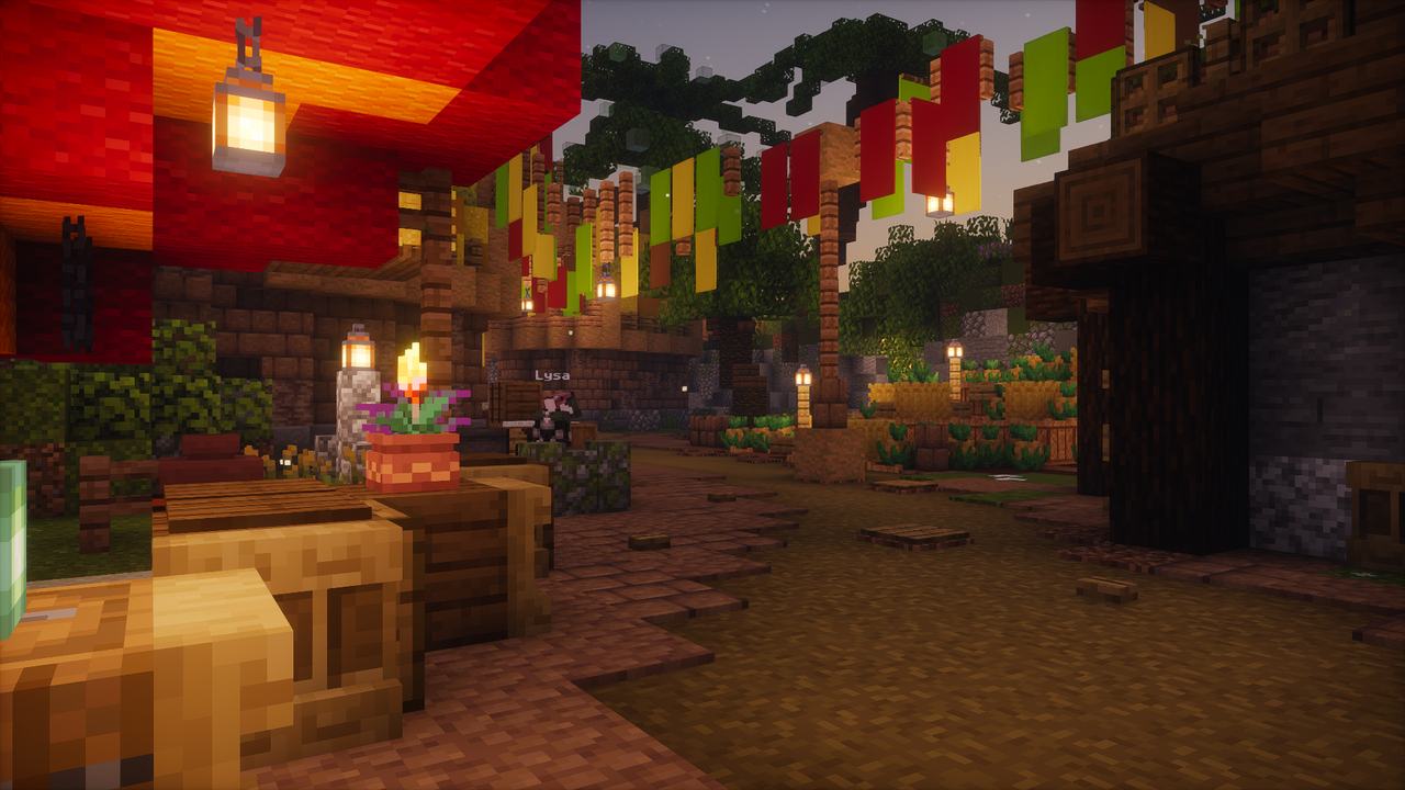 L'allée du marché au centre du spawn