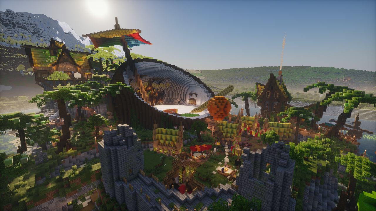 Le spawn de Cocoworld vu du ciel